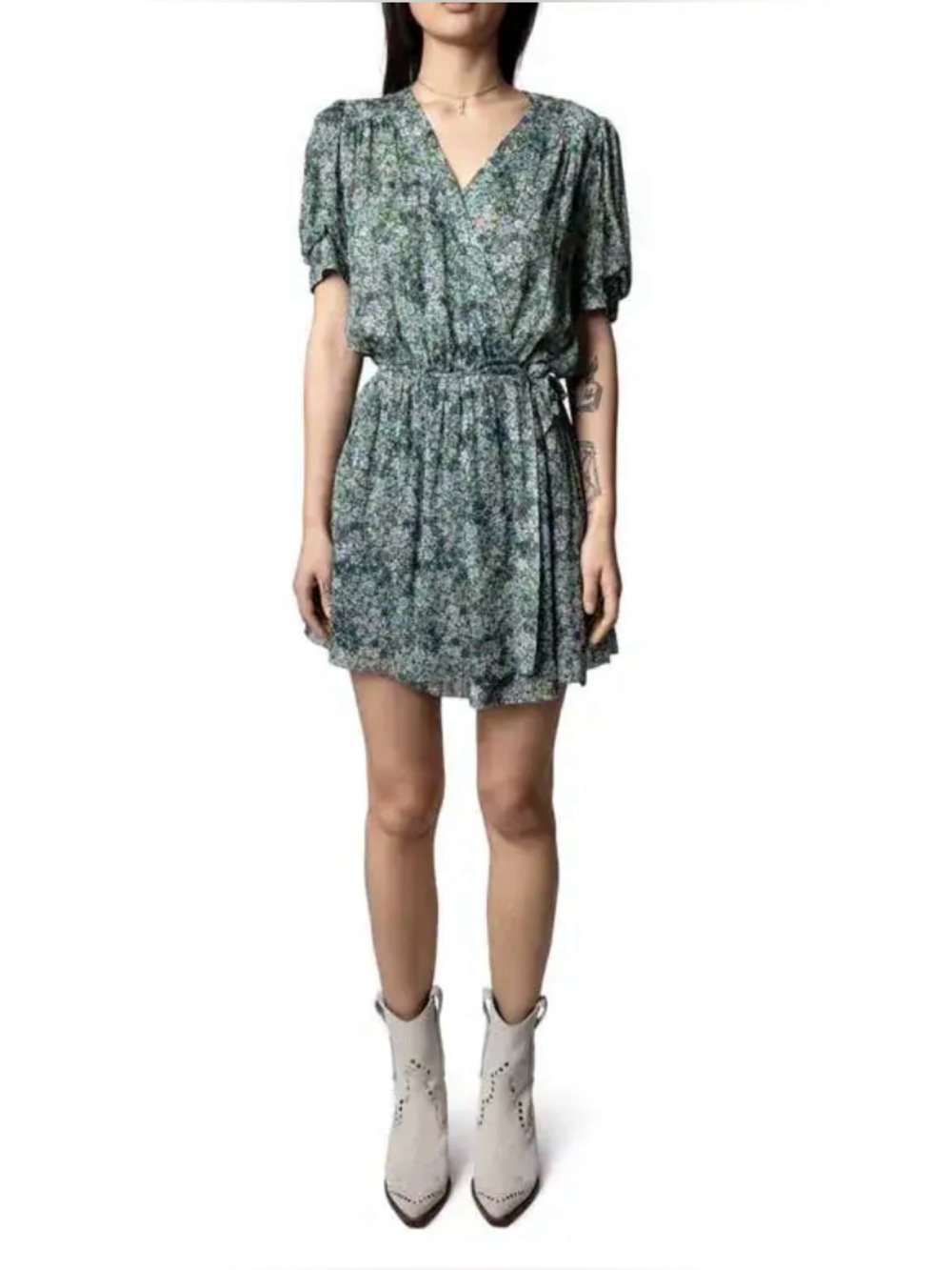Zadig & Voltaire Betty Mousseline Liberty Garden Dress Floral Wrap Mini Dress